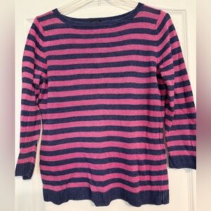 Comfy pink and navy Talbots sweater